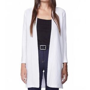 NEW STATESIDE horizontal rib duster cardigan in white